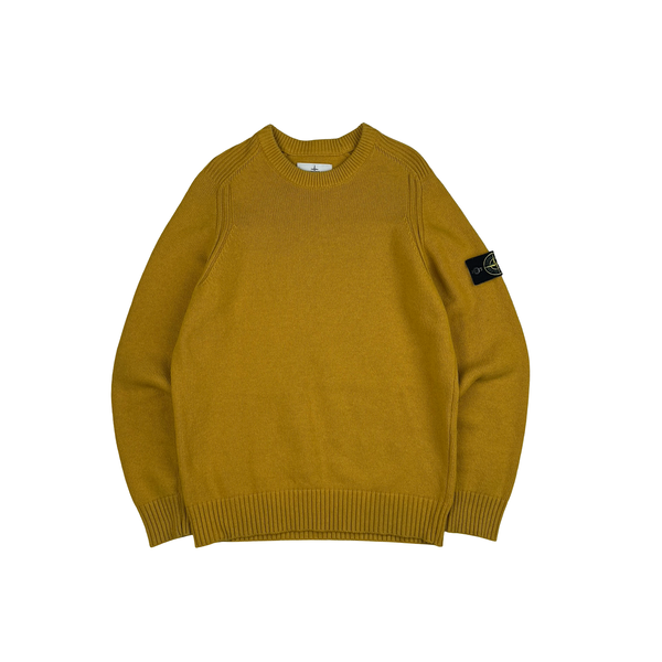 Stone Island 2018 Yellow Wool Crewneck Jumper - Medium