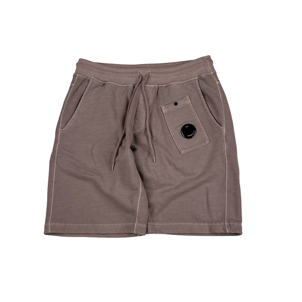 CP Company Brushed Pink Resist Dyed Cotton Lens Viewer Shorts - Small