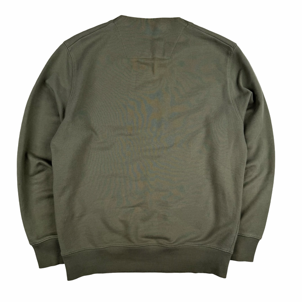 CP Company Sage Green Spellout Crewneck Sweatshirt - Small