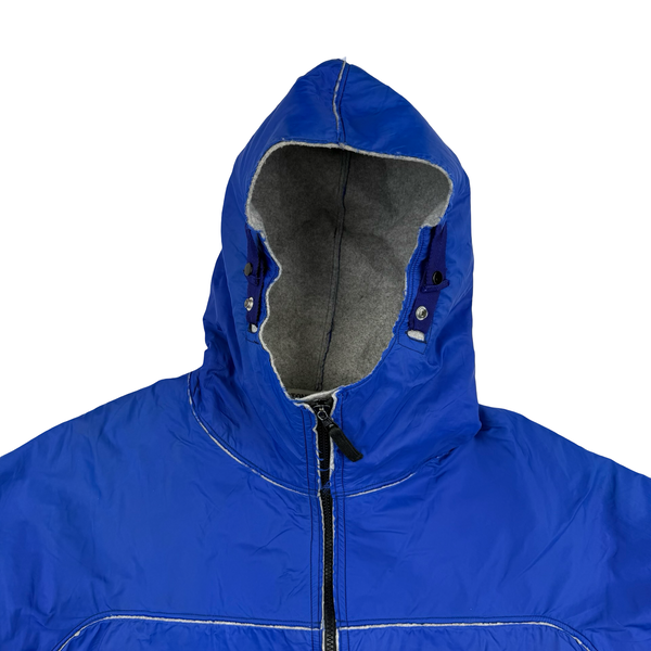 Stone Island 2003 Vintage Blue Felt Lined Nylon Shell Jacket - Large