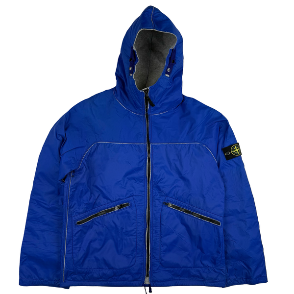 Stone Island 2003 Vintage Blue Felt Lined Nylon Shell Jacket - Large