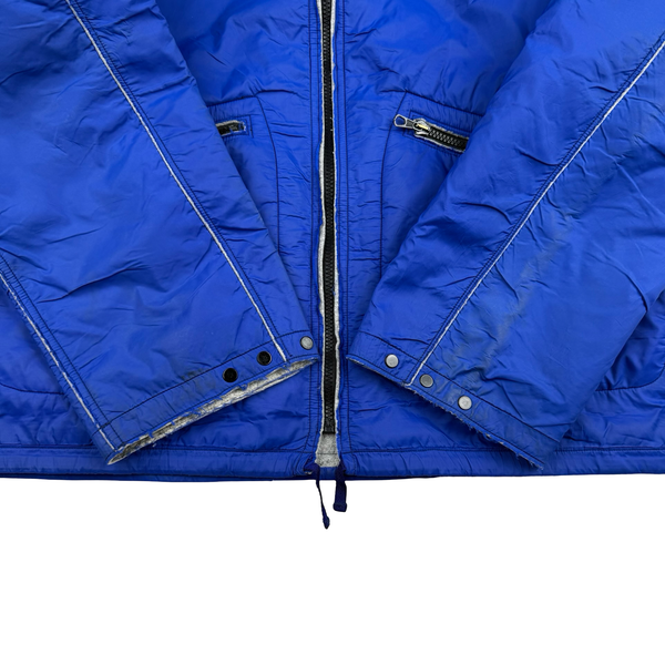Stone Island 2003 Vintage Blue Felt Lined Nylon Shell Jacket - Large