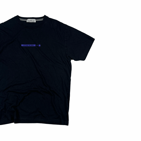 Stone Island 2015 Spellout Black Cotton Short Sleeve T Shirt - XL