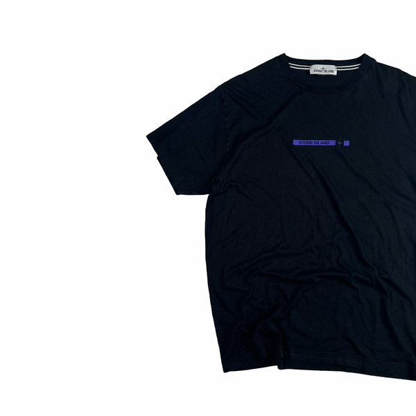Stone Island 2015 Spellout Black Cotton Short Sleeve T Shirt - XL