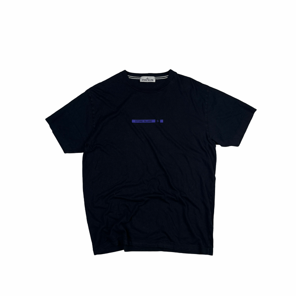Stone Island 2015 Spellout Black Cotton Short Sleeve T Shirt - XL