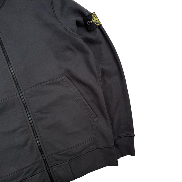 Stone Island Charcoal Zipped Cotton Sweater - Large