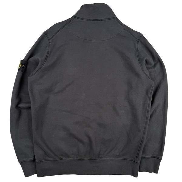 Stone Island Charcoal Zipped Cotton Sweater - Large
