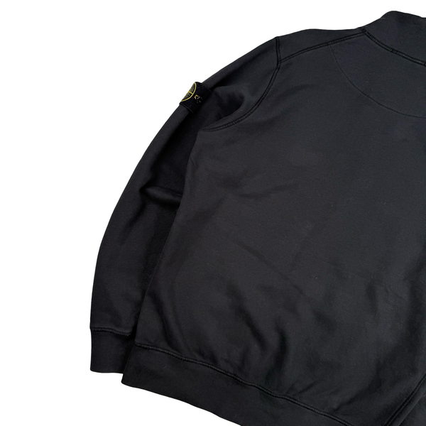 Stone Island Charcoal Zipped Cotton Sweater - Large