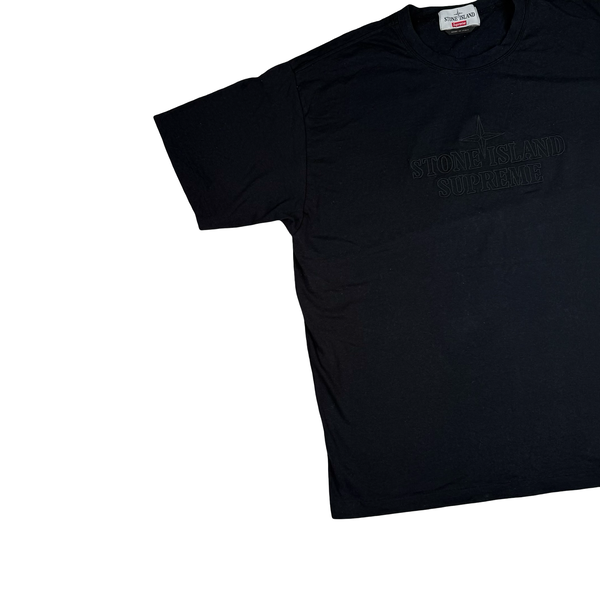 Stone Island x Supreme 2020 Black  Cotton Spellout T Shirt - Large