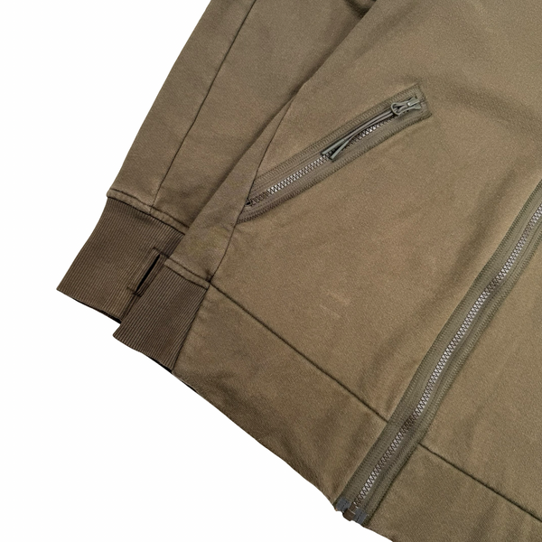 CP Company Brown Cotton Full Zip Goggle Hoodie - Medium