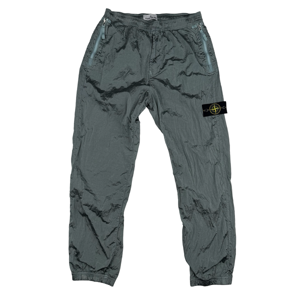 Stone Island 2023 Steel Blue Nylon Metal Econyl Trousers - 31"