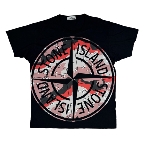 Stone Island 2020 Black Desert Camo Compass Cotton T Shirt - XXL