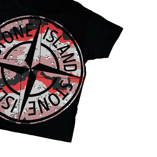 Stone Island 2020 Black Desert Camo Compass Cotton T Shirt - XXL