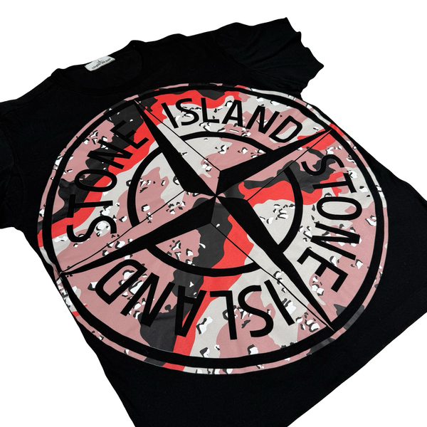 Stone Island 2020 Black Desert Camo Compass Cotton T Shirt - XXL