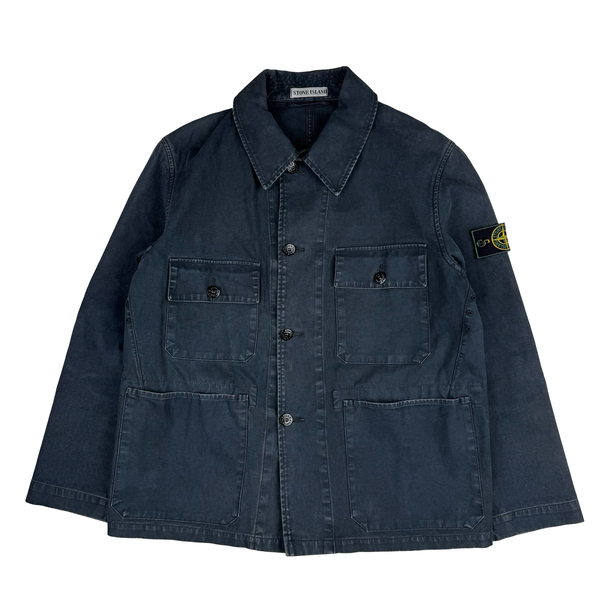 Stone Island 1999 Vintage Multipocket Chore Cotton Collared Jacket - Medium