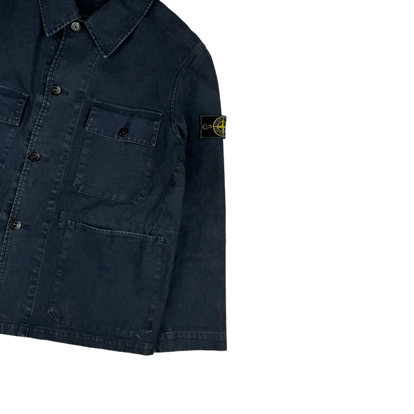 Stone Island 1999 Vintage Multipocket Chore Cotton Collared Jacket - Medium