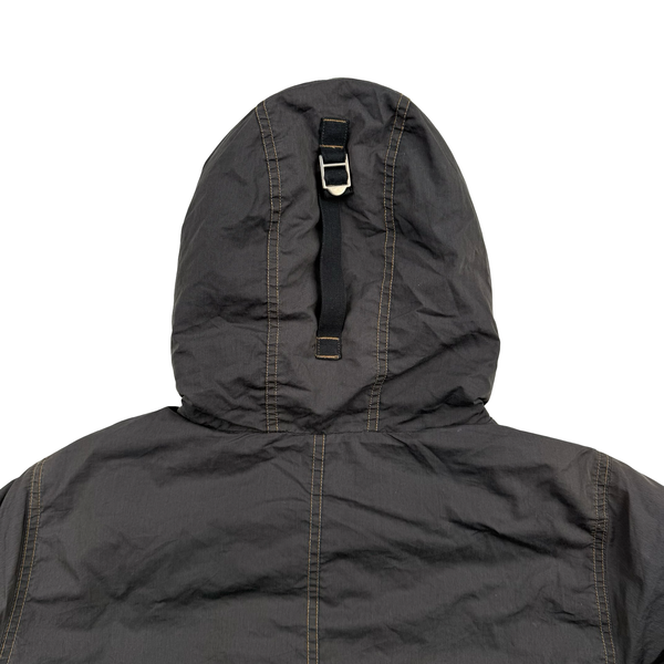 Stone Island 2006 Denims Brown Multi Pocket Cotton Blend Down Filled Hooded Jacket  - Medium