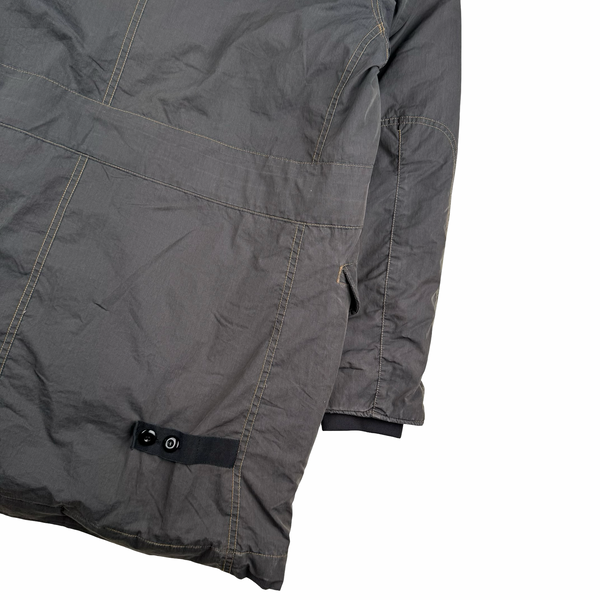 Stone Island 2006 Denims Brown Multi Pocket Cotton Blend Down Filled Hooded Jacket  - Medium