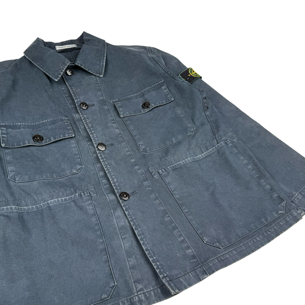 Stone Island 1999 Vintage Multipocket Chore Cotton Collared Jacket - Medium