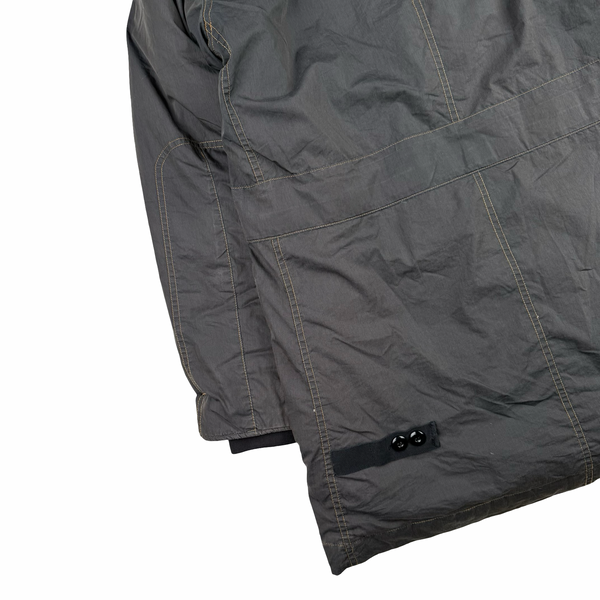 Stone Island 2006 Denims Brown Multi Pocket Cotton Blend Down Filled Hooded Jacket  - Medium