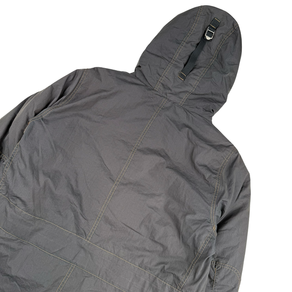 Stone Island 2006 Denims Brown Multi Pocket Cotton Blend Down Filled Hooded Jacket  - Medium