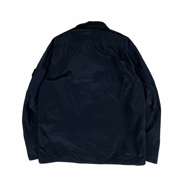 Stone Island 2017 Navy Nylon Metal Shimmer Overshirt - XXL