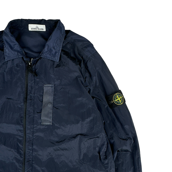 Stone Island 2017 Navy Nylon Metal Shimmer Overshirt - XXL