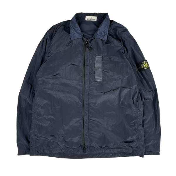 Stone Island 2017 Navy Nylon Metal Shimmer Overshirt - XXL