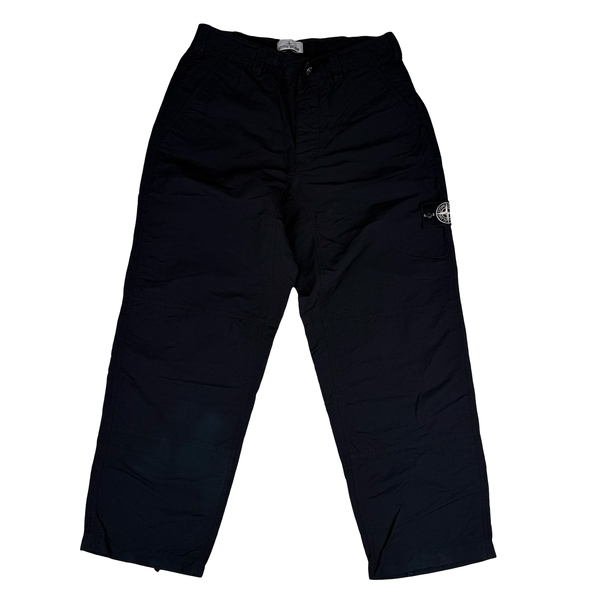 Stone Island 2025 Black Naslan Corrosion Loose Fit Cargo Trousers - 32"