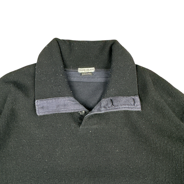 Stone Island 2001 Compass Vintage Collared Cotton Jumper - XL