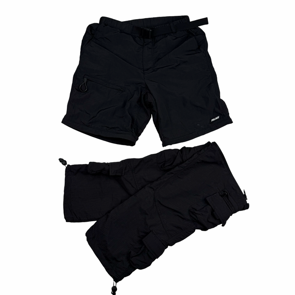Palace  Black Convertible Zip-Off Hiking Trousers - Small