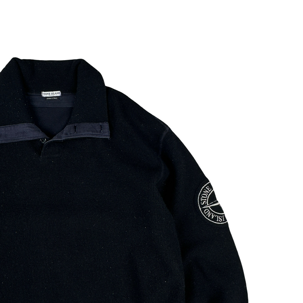 Stone Island 2001 Compass Vintage Collared Cotton Jumper - XL