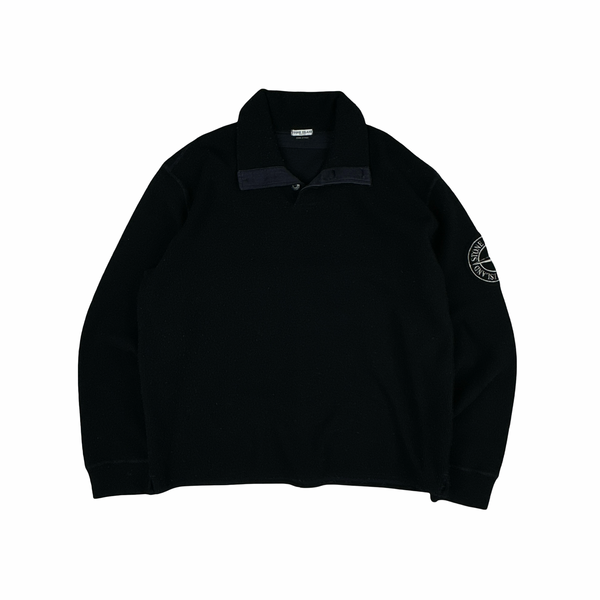 Stone Island 2001 Compass Vintage Collared Cotton Jumper - XL