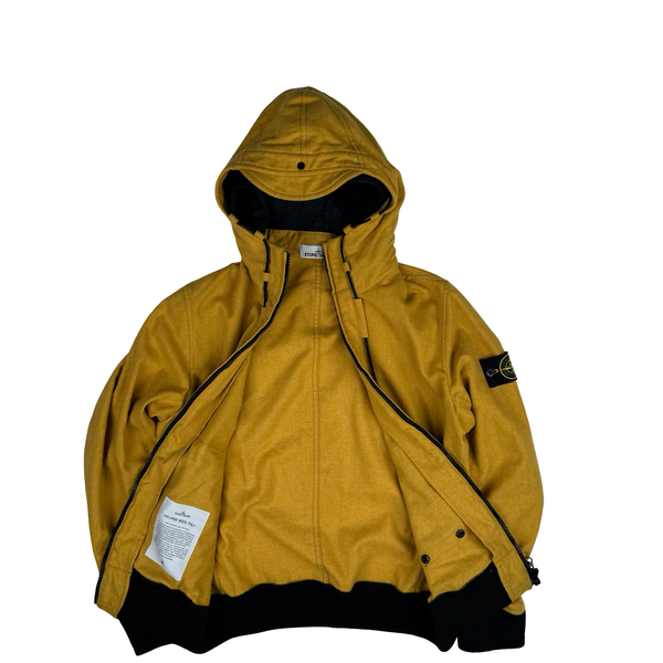 Stone Island Light Mustard Yellow 2014 Melange Wool Poly Jacket - Medium