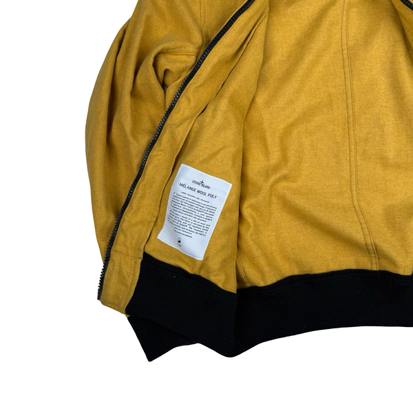 Stone Island Light Mustard Yellow 2014 Melange Wool Poly Jacket - Medium