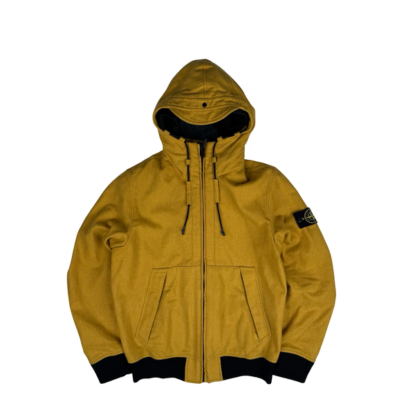 Stone Island Light Mustard Yellow 2014 Melange Wool Poly Jacket - Medium