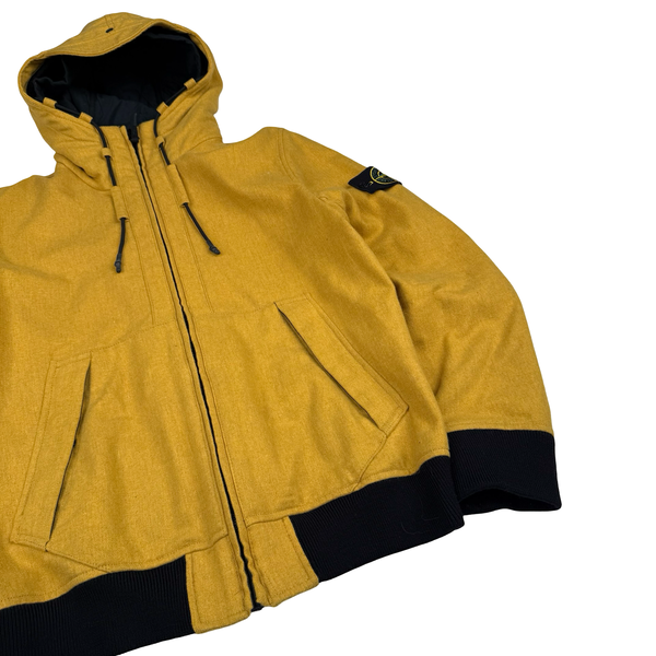 Stone Island Light Mustard Yellow 2014 Melange Wool Poly Jacket - Medium