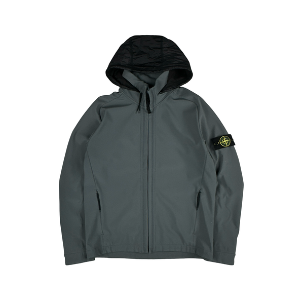 Stone Island Grey Light Soft Shell R Jacket - Large