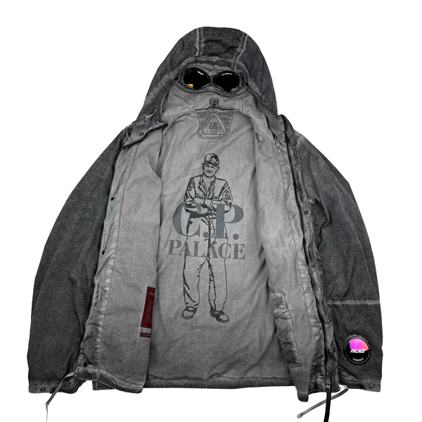 CP Company x Palace Grey Nylon La Mille Goggle Jacket - Medium
