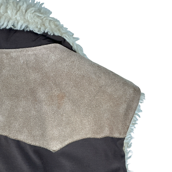 Woolrich Brown Wool Lined Zip up Gilet jacket - Large