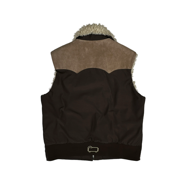 Woolrich Brown Wool Lined Zip up Gilet jacket - Large