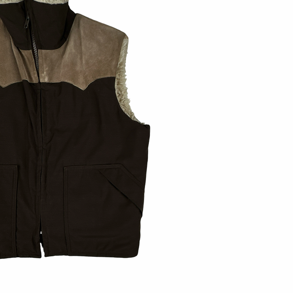 Woolrich Brown Wool Lined Zip up Gilet jacket - Large