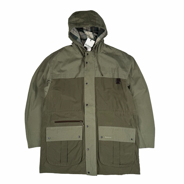 Barbour Khaki Green Icons Durham Casual Hooded Jacket - Medium