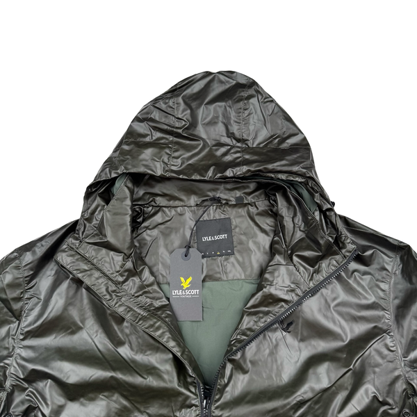 Lyle&Scott Khaki Hooded Heat Reactive Nylon Windbreaker - Large