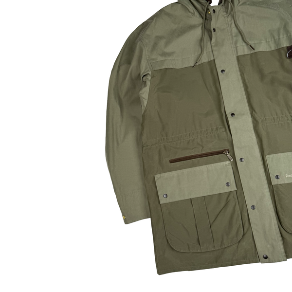 Barbour Khaki Green Icons Durham Casual Hooded Jacket - Medium