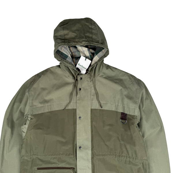 Barbour Khaki Green Icons Durham Casual Hooded Jacket - Medium