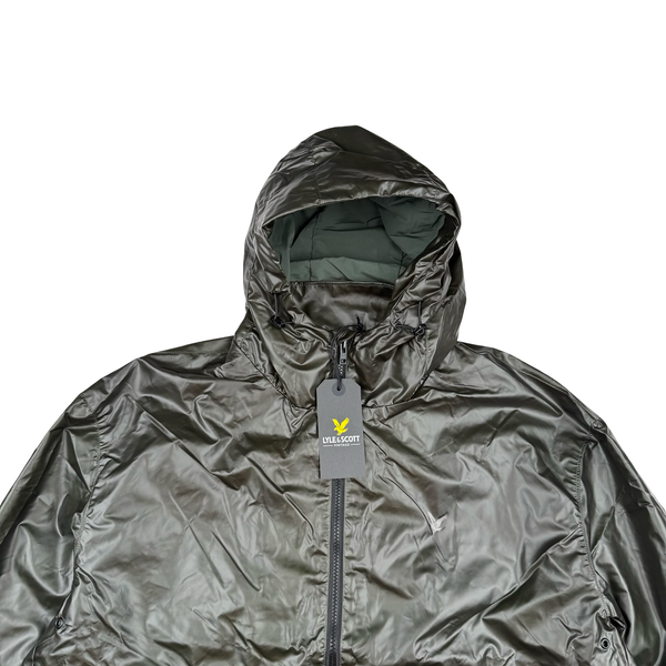 Lyle&Scott Khaki Hooded Heat Reactive Nylon Windbreaker - Large