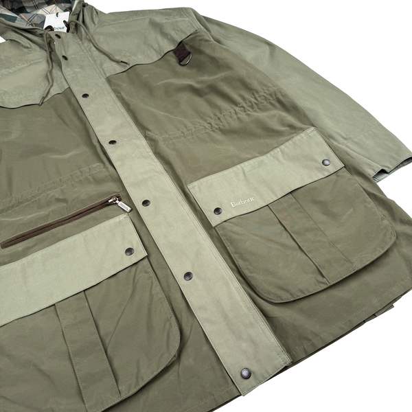 Barbour Khaki Green Icons Durham Casual Hooded Jacket - Medium