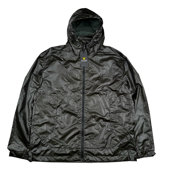 Lyle&Scott Khaki Hooded Heat Reactive Nylon Windbreaker - Large