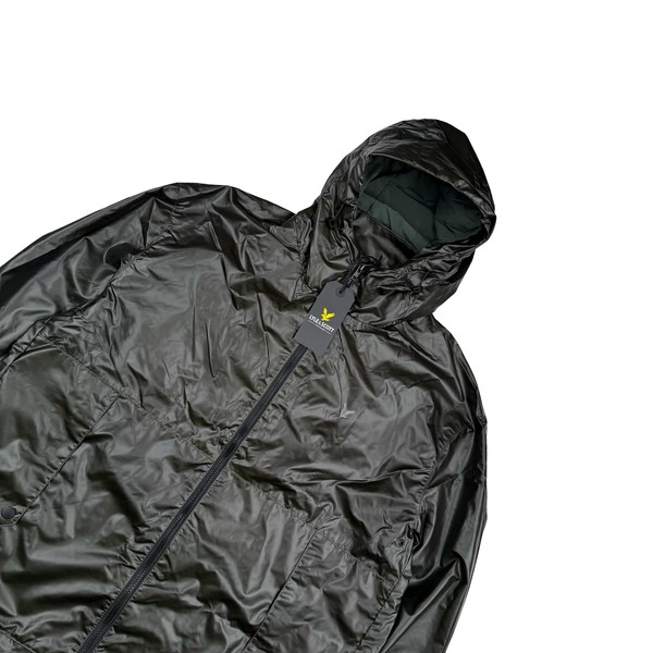 Lyle&Scott Khaki Hooded Heat Reactive Nylon Windbreaker - Large